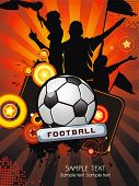 foto of sports  - Soccer ball with crowd silhouettes of sport fans - JPG 