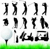 picture of golfer  - Vector Golfer Silhouettes  - JPG 