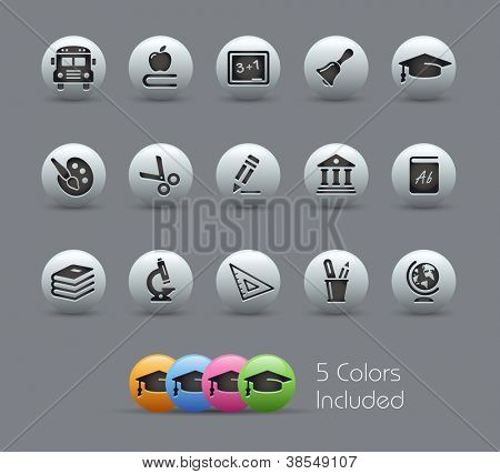 Picture or Photo of School & Education Icons // Pearly Series -------It includes 5 color versions for each icon in different layers ---------