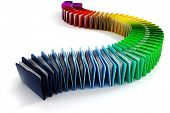 stock photo of objects  - 3d colorful folders on white background - JPG 