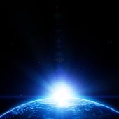 stock photo of earth  - Blue planet earth in outer space  - JPG 