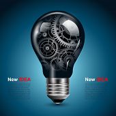 image of wire  - Light bulb with gears inside - JPG 