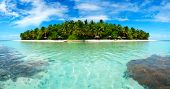 foto of holidays  - Beautiful Maldivian atoll with white beach seen from the sea - JPG 