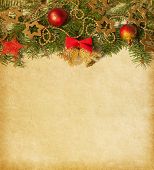 foto of holidays  - Beige paper background with Christmas border - JPG 