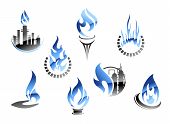 image of industrial  - Gas and oil industry symbols in glossy style - JPG 