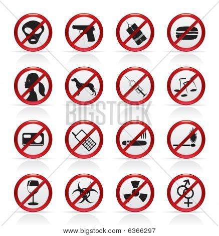 Poster: Prohibition Sign and icons