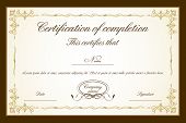 stock photo of security  - illustration of certificate template with floral frame - JPG 