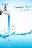 stock photo of water  - illustration of falling water from tap on abstract background - JPG 
