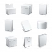 foto of box  - Set blank white boxes isolated on white - JPG 