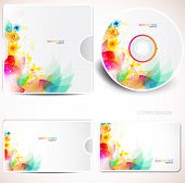 stock photo of disk  - Cover design template of disk and business card - JPG 