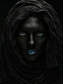 picture of art  - art photo of a beautiful woman with black face - JPG 