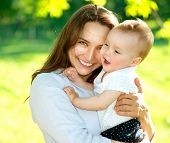 pic of nature  - Beautiful Mother And Baby outdoors - JPG 