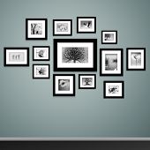 stock photo of  photo  - Photo frames on wall - JPG 