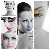 stock photo of beauty  - Fashion Beauty collage - JPG 