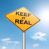 stock photo of stay  - Illustration depicting a roadsign with a keep it real concept - JPG 