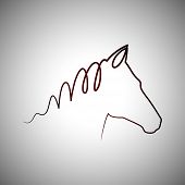 stock photo of horse  - Horse head drawing - JPG 