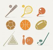 image of sports  - Abstract style sports equipment icons - JPG 