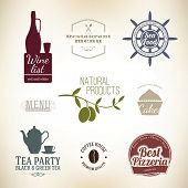 picture of restaurant  - Vintage label set for restaurant and cafe - JPG 