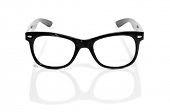 stock photo of objects  - black glasses on a white background - JPG 