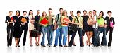 stock photo of young adult  - Big group of the young smiling students - JPG 