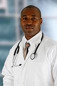 picture of black  - Minority black doctor working at the hospital - JPG 