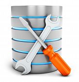 picture of isp  - 3d database with tools on white background - JPG 