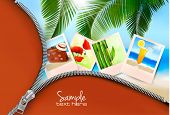 stock photo of holidays  - Background with photos from holidays on a seaside - JPG 