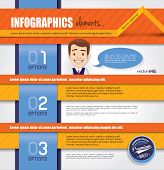 stock photo of leadership  - Infographics templates with a smart businessman - JPG 