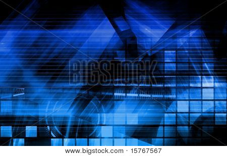 Picture or Photo of Virtual Technology with Data Network Stream Art