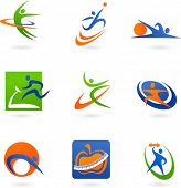 stock photo of fitness  - colorful abstract fitness icons - JPG 