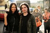 picture of young adult  - Young couple together on a street - JPG 