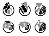 stock photo of money  - Money and bank icons - JPG 