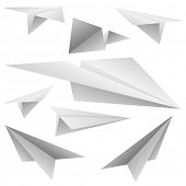 picture of transportation  - Paper planes vector set - JPG 