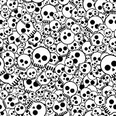 picture of skull  - seamless pattern with skulls - JPG 