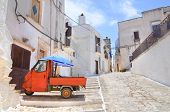stock photo of perspective  - Perspective of an alleyway of Ceglie Messapica - JPG 