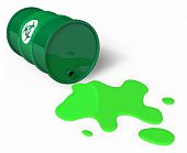 picture of leak  - Chemical barrel with green spilled toxic liquid isolated over white background - JPG 