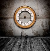 picture of watch  - vintage watch on grunge white wall - JPG 