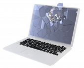 stock photo of trojan  - Laptop Computer damage concept  - JPG 