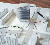 foto of bridge  - architectural model of a modern building - JPG 