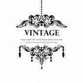 stock photo of objects  - Black chandelier silhouette with place for your text - JPG 