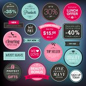 pic of money  - Set of vector stickers and badges for sale - JPG 