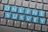 pic of survey  - On line survey on keyboard - JPG 