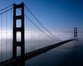 foto of golden gate bridge  - Golden Gate Bridge with San Francisco in fog - JPG 