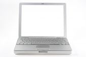 image of mac  - silver mac white screen on white background - JPG 