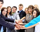 stock photo of teamwork  - Handshake and teamwork - JPG 