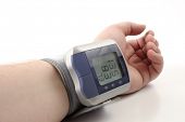 stock photo of pressure  - Photo of Digital blood pressure monitor - JPG 