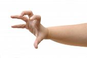 foto of e-mail  - hand in outstretched and clawing position with fingers wide apart and hooked - JPG 