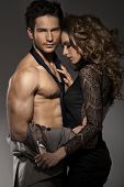pic of people  - Portrait of young couple in love posing - JPG 