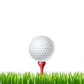 stock photo of golf  - vector illustration of Golf ball on a tee - JPG 
