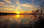 picture of sunset  - sunset on the river - JPG 